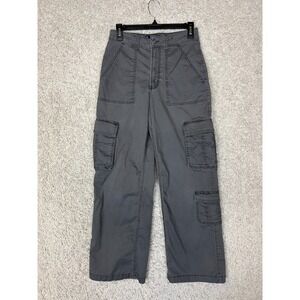 Hollister Cargo Pants Womens 26 Short Gray Utility Grunge Streetwear Straight